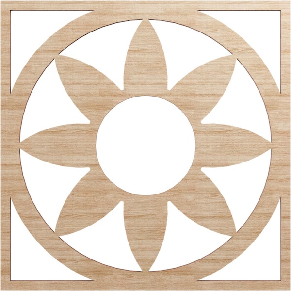 Ekena Millwork Blume Wood Fretwork Pierced Ceiling Medallion, Alder, 16"OD x 5 1/2"ID x 1/4"T CMWP16X16X0250BLAL - main